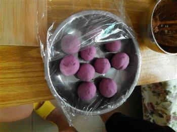 椰香紫薯糯米糍甜品的做法步骤3