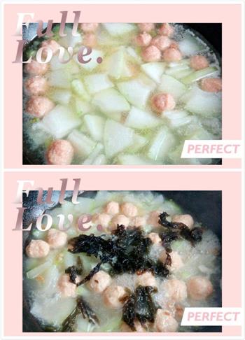 冬瓜丸子紫菜汤的做法步骤4