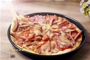 番茄鸡肉肠厚底披萨的做法步骤21