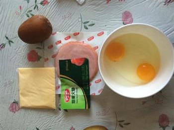 火腿芝士鸡蛋饼的做法步骤1