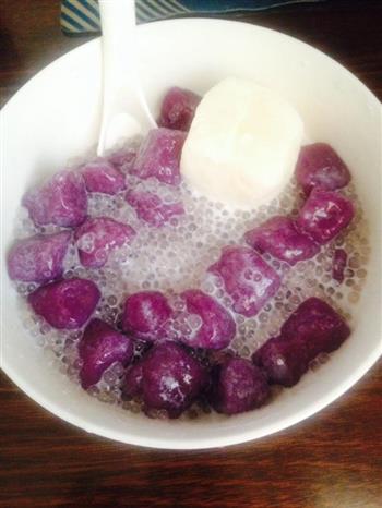 夏日冰品-紫薯芋圆西米露的做法图解2