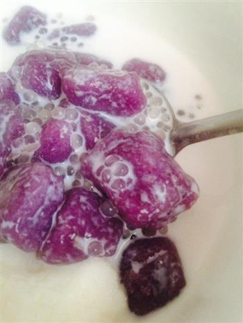 夏日冰品-紫薯芋圆西米露的做法图解3