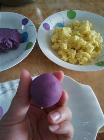 奶黄馅的紫薯糯米糍的做法图解4