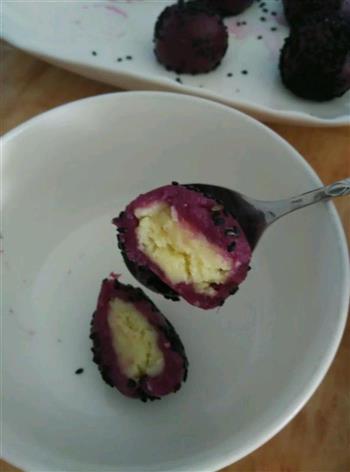 奶黄馅的紫薯糯米糍的做法步骤6