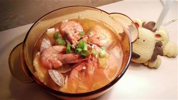 辣白菜海鲜软豆腐汤的做法步骤3