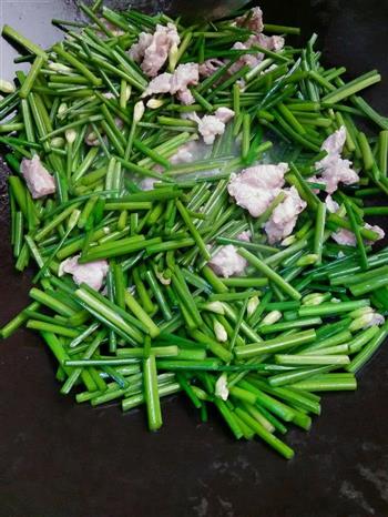 韭菜花豆芽炒肉的做法步骤5