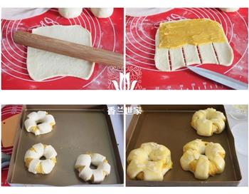 培根芝士卷/粟子花环面包的做法步骤1