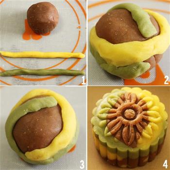 彩色桃山皮月饼的一些操作手法的做法步骤2