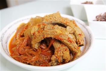 韩式辣白菜炖猪排的做法步骤8