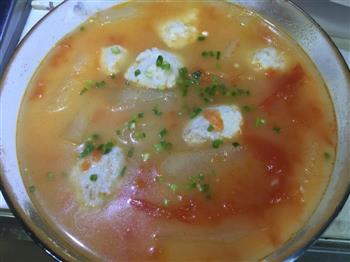 香浓番茄鱼丸汤的做法图解5
