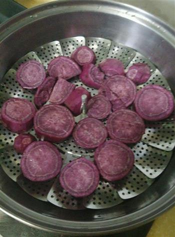 紫薯红豆饼的做法步骤2