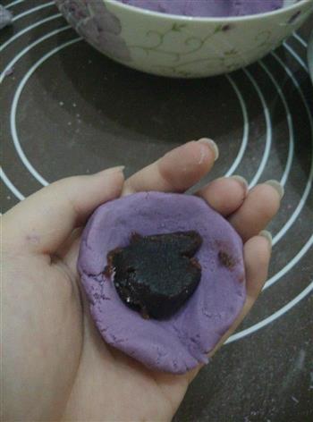 紫薯红豆饼的做法步骤7