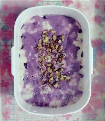 奶香核桃紫薯糕的做法步骤3