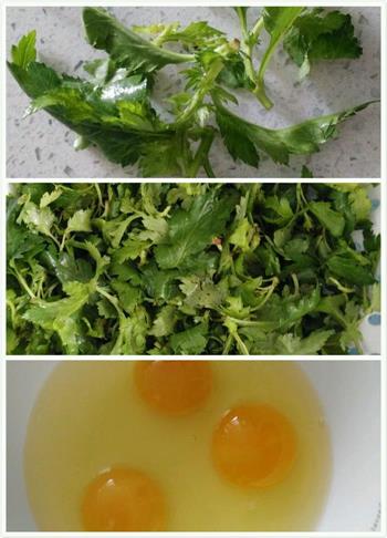 菊叶蛋花汤的做法步骤1