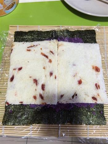 快手早餐—金枪鱼紫薯肉松卷的做法步骤3