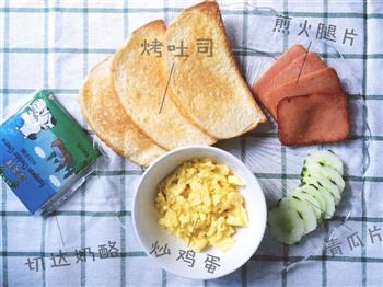 火腿青瓜炒蛋三明治的做法步骤2
