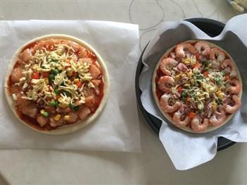 鲜虾培根披萨&奥尔良鸡肉披萨的做法图解3