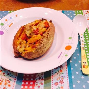 零基础微波炉美食-芝士焗红薯的做法步骤8