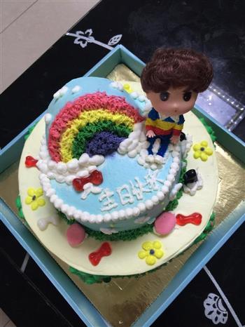 儿童双层彩虹生日蛋糕的做法图解22