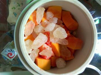 银耳百合莲子冰糖炖木瓜的做法图解5