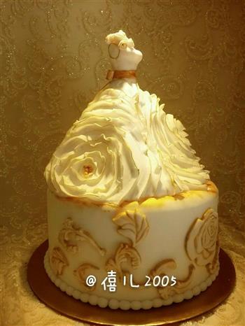 婚礼蛋糕-欧式婚纱的做法步骤19