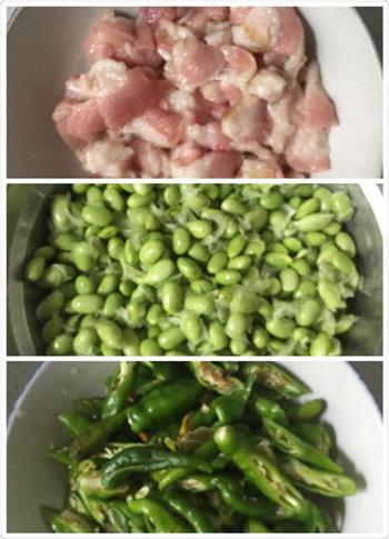湘式毛豆炒肉的做法步骤1