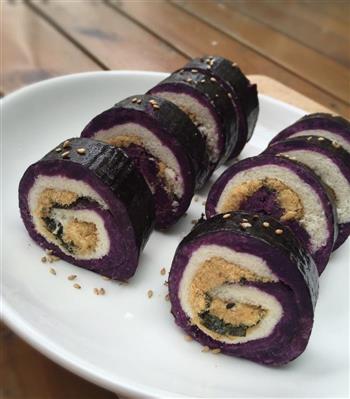 海苔紫薯肉松卷的做法步骤6