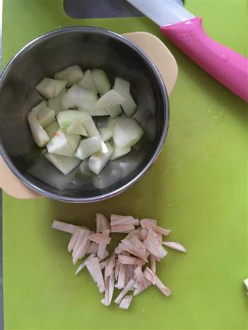 宝宝餐—丝瓜鲜虾菌菇汤+黄瓜胡萝卜糊塌子的做法步骤4