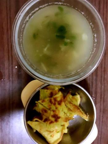 宝宝餐—丝瓜鲜虾菌菇汤+黄瓜胡萝卜糊塌子的做法步骤8