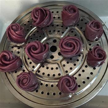 紫薯玫瑰花卷的做法步骤13