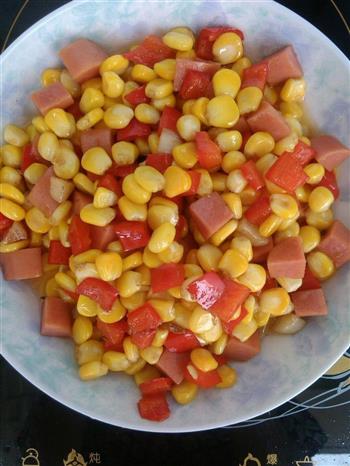 火腿肠红椒炒玉米粒的做法步骤8
