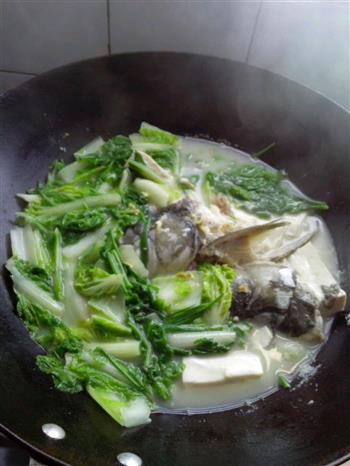 鱼头豆腐青菜汤的做法图解10