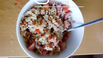 胡萝卜火腿炒饭的做法步骤2