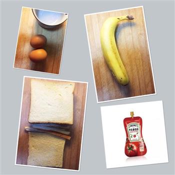吐司香蕉蛋液卷的做法图解1