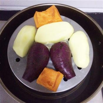 南瓜土豆泥、紫薯沙拉的做法图解2