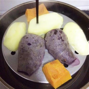 南瓜土豆泥、紫薯沙拉的做法步骤3