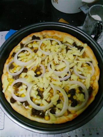 超简单的黑胡椒牛排披萨的做法图解8