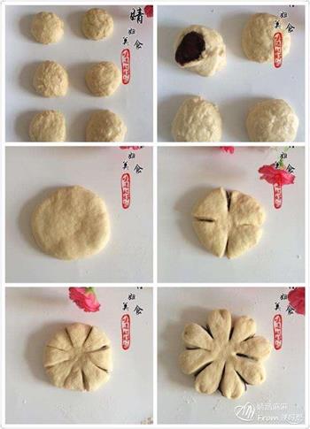豆沙花朵面包的做法步骤6