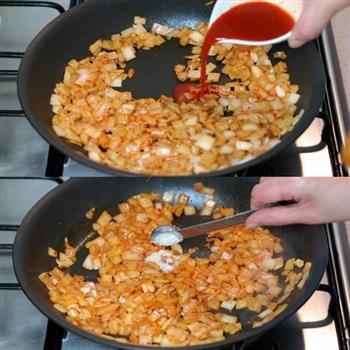 韩式培根泡菜炒饭的做法步骤5
