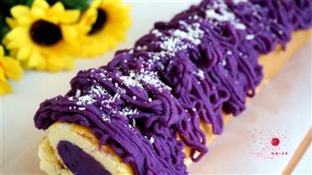 紫薯戚风蛋糕卷的做法图解26