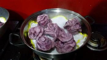 紫薯玫瑰花卷的做法步骤12