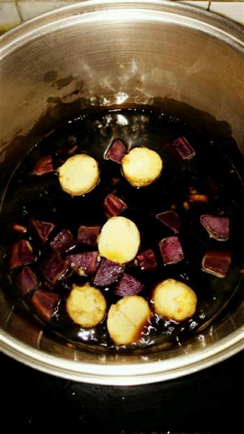 女人的滋补甜品-四物红糖紫薯芋艿的做法图解3