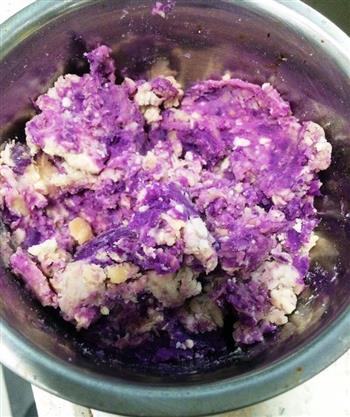私房玫瑰香芋紫薯发糕的做法图解1