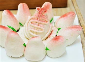 新年/祝寿寿桃豆沙包的制作技巧的做法步骤16