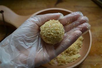 葱蒜蛋卷版黑椒火腿土豆泥球的做法图解10