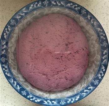 奶香紫薯玫瑰馒头的做法步骤3