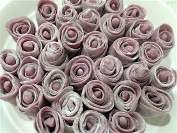 奶香紫薯玫瑰馒头的做法步骤4