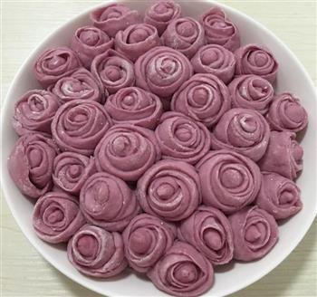 奶香紫薯玫瑰馒头的做法步骤5
