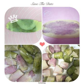 多彩紫薯抹茶酥的做法步骤6