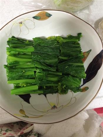 日式小菜柴鱼片拌油菜花的做法图解7